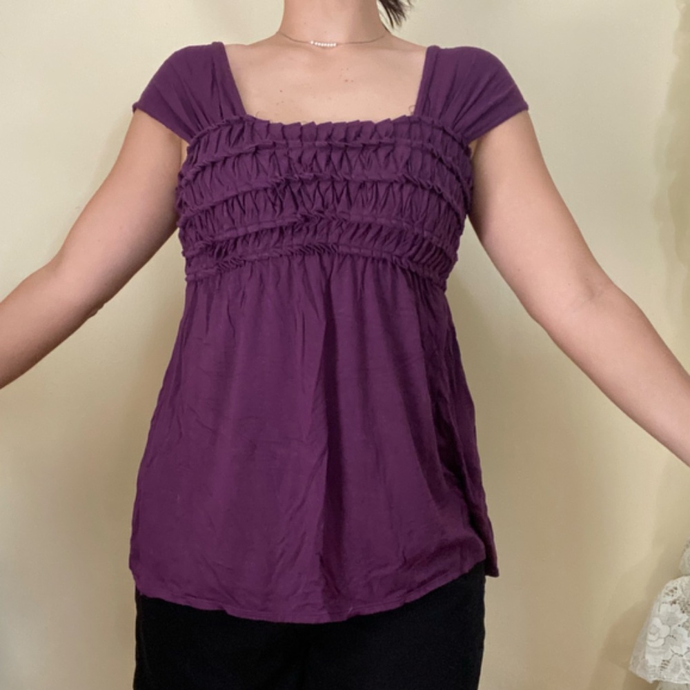 Studio m small purple babydoll blouse